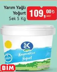 Sek  Yarım Yağlı Yoğurt