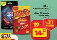 Ülker Mini All Star Mix/Çikolatalı Gofret Mini