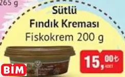 Fiskokrem Sütlü  Fındık Kreması
