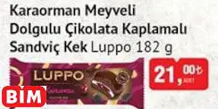 Luppo Karaorman Meyveli Dolgulu Çikolata Kaplamalı  Sandviç Kek