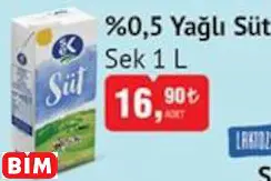 Sek  %0,5 Yağlı Süt