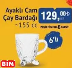 Glass İn Love Ayaklı Cam  Çay Bardağı