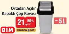 Ortadan Açılır Kapaklı Çöp Kovası