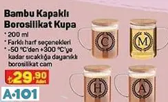 Bambu Kapaklı Borosilikat Kupa