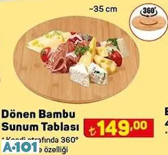 Dönen Bambu Sunum Tablası