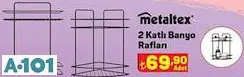 Metaltex 2 Katlı Banyo Rafları