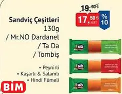 Mr.NO Dardanel  Sandviç Çeşitleri