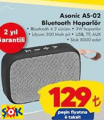 Asonic AS-02 Bluetooth Hoparlör