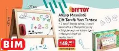 Diytoy Ahşap Masaüstü  Çift Taraflı Yazı Tahtası