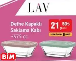 Lav Defne Kapaklı Saklama Kabı ~375 Cc