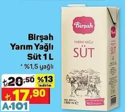 Birşah Yarım Yağlı Süt