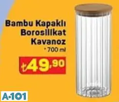 Bambu Kapaklı Borosilikat Kavanoz