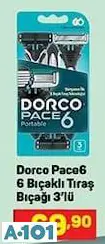 dorco pace6 6 bıçaklı tıraş bıçağı 3'lü