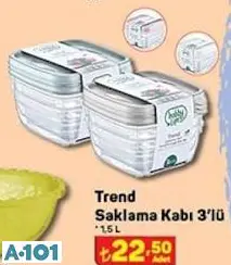 Trend Saklama Kabı 3'Lü