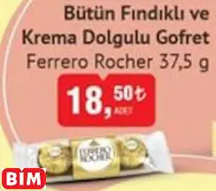 Ferrero Rocher Bütün Fındıklı ve Krema Dolgulu Gofret Ferrero Rocher Bütün Fındıklı ve Krema Dolgulu Gofret
