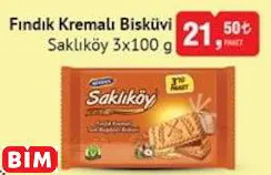 Saklıköy  Fındık Kremalı Bisküvi
