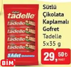 Tadelle Sütlü  Çikolata Kaplamalı Gofret