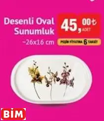 Benante Desenli Oval Sunumluk Benante Desenli Oval Sunumluk