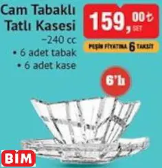 Glass İn Love Cam Tabaklı Tatlı Kasesi