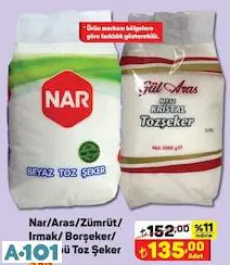 Nar/Aras/Zümrüt/Irmak/Borşeker/Balküpü Toz Şeker 5Kg