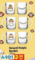 Desenli kulplu bardak Desenli kulplu bardak
