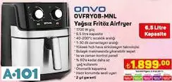 onvo yağsız fritöz airfryer onvo yağsız fritöz airfryer