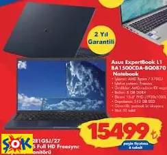 Asus Expertbook L1 BA1500CDA-BQ0870 Notebook/Dizüstü Bilgisayar/Laptop