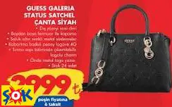 GUESS GALERIA STATUS SATCHEL ÇANTA SİYAH