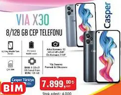 CASPER VIA X30 8/128 GB CEP TELEFONU