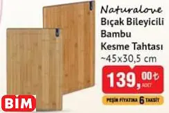 Naturalove Bıçak Bileyicili Bambu Kesme Tahtası ~45X30,5 Cm