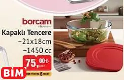 Borcam Kapaklı Tencere ~21x18cm ~1450 cc Borcam Kapaklı Tencere ~21x18cm ~1450 cc