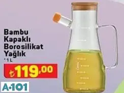 Bambu Kapaklı Borosilikat Yağlık