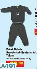 Erkek Bebek Sweatshirt Eşofman Altı Takım