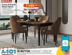 Moda Life Cross 4 Kişilik Masa Takımı