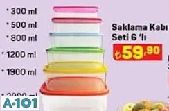 Saklama Kabı 6'lı Saklama Kabı 6'lı