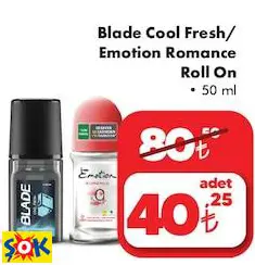 Blade Cool Fresh/ Emotion Romance Roll On Deodorant 50 Ml