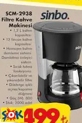 Sinbo SCM-2938 Filtre Kahve Makinesi