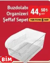 Buzdolabı Organizeri Şeffaf Sepet