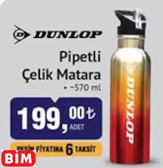Dunlop Pipetli  Çelik Matara