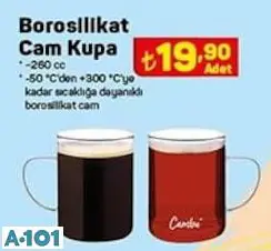 Borosillikat Cam Kupa