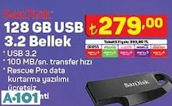 Sandisk 128 Gb Usb 3.2 Bellek