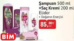 Elidor  Şampuan 500 Ml +Saç Kremi 200 Ml