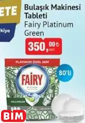 Fairy Platinum Green Bulaşık Makinesi Tableti