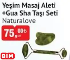Naturalove Yeşim Masaj Aleti +Gua Sha Taşı Seti