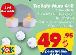 Tealight Mum 4’Lü