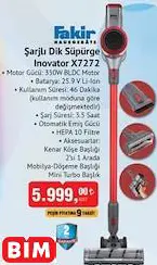 Fakir Şarjlı Dik Süpürge Inovator X7272
