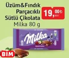 Milka Üzüm&Fındık Parçacıklı Sütlü Çikolata