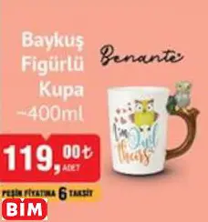 Benante Baykuş Figürlü Kupa