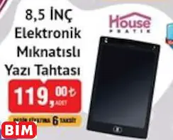 House Pratik 8,5 İNÇ Elektronik Mıknatıslı Yazı Tahtası