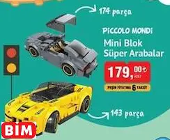Piccolo Mondi Mini Blok Süper Arabalar Oyuncak